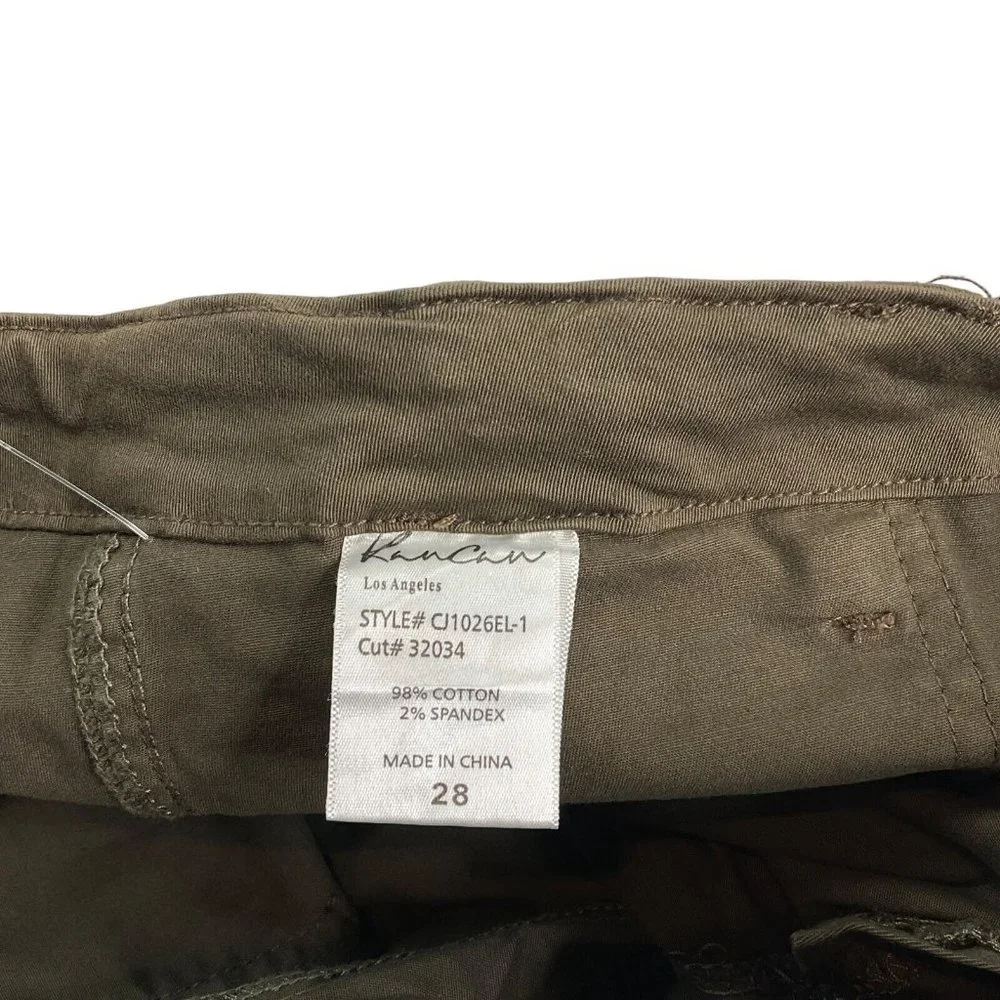Kancan Jogger Pants Women's Sz 28 Green Brown 4 Pocket Cropped Mid Rise $78 Nwot - Picture 5 of 11